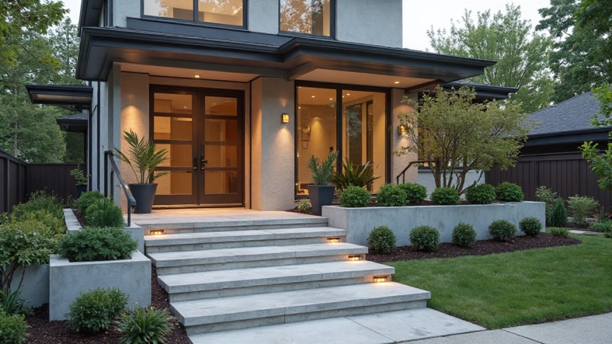 Nowoczesny ganek przed domem